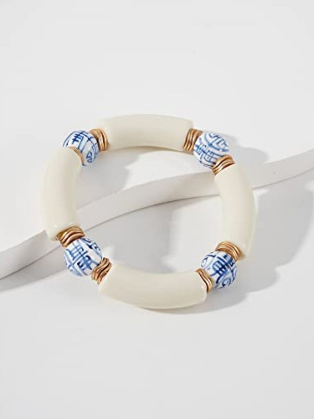 Vintage Ceramic Beads Bracelets for Women Stacking Chunky Colorful Acrylic‎